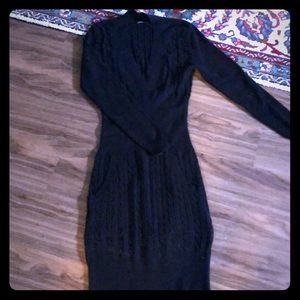 PattyBoutik Black Cableknit Dress M